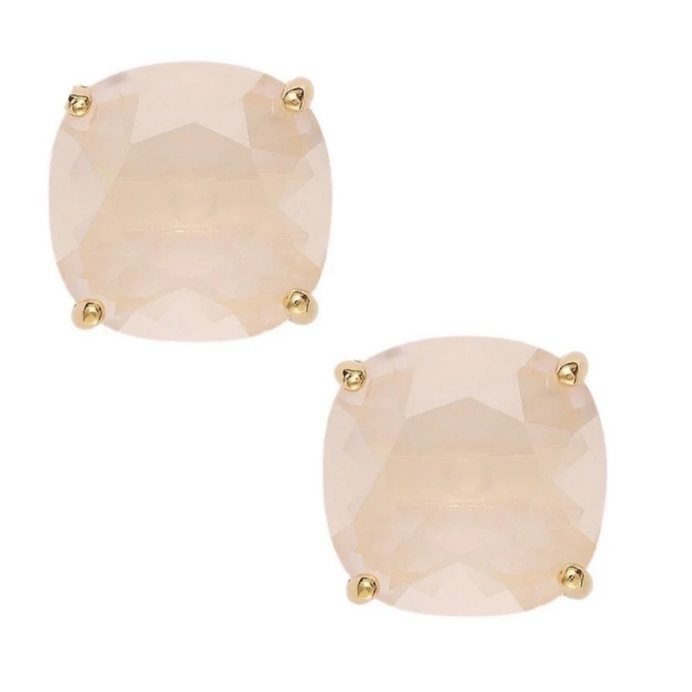 Kate Spade Gold and Light Pink Small Square Stud Earrings New - Picture 8 of 8